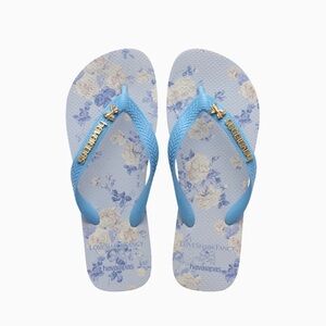 Havaianas Light Blue Floral Flip Flops